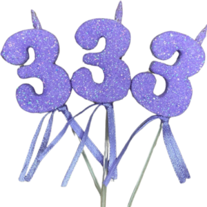NUMEROS VELA CHICO TELGOPOR LILA 3 x3