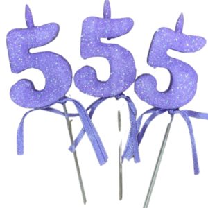 NUMEROS VELA CHICO TELGOPOR LILA 5 x3