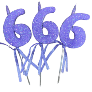 NUMEROS VELA CHICO TELGOPOR LILA 6 x3