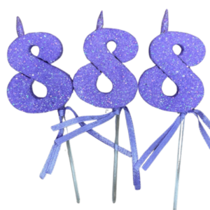 NUMEROS VELA CHICO TELGOPOR LILA 8 x3