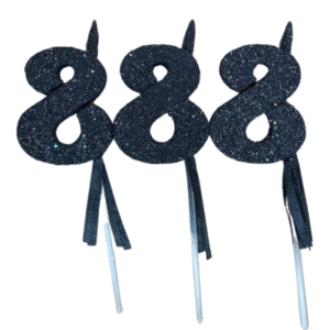 NUMEROS VELA CHICO TELGOPOR NEGRO 8 x3