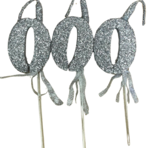 NUMEROS VELA CHICO TELGOPOR PLATEADO 0 x3