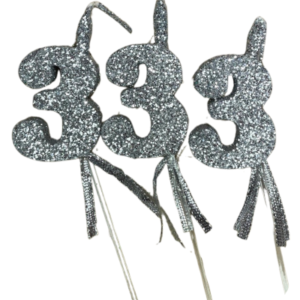 NUMEROS VELA CHICO TELGOPOR PLATEADO 3 x3