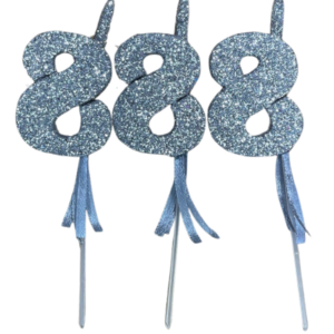 NUMEROS VELA CHICO TELGOPOR PLATEADO 8 x3