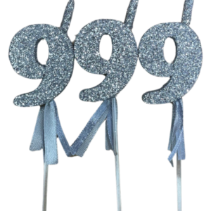 NUMEROS VELA CHICO TELGOPOR PLATEADO 9 x3