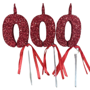 NUMEROS VELA CHICO TELGOPOR ROJO 0 x3