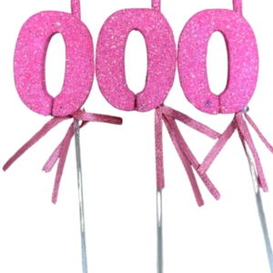 NUMEROS VELA CHICO TELGOPOR ROSA CHICLE 0 x3