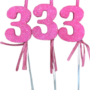 NUMEROS VELA CHICO TELGOPOR ROSA CHICLE 3 x3