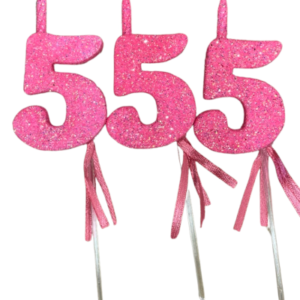 NUMEROS VELA CHICO TELGOPOR ROSA CHICLE 5 x3