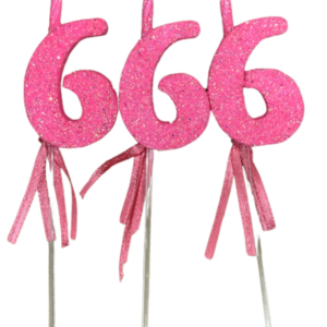 NUMEROS VELA CHICO TELGOPOR ROSA CHICLE 6 x3