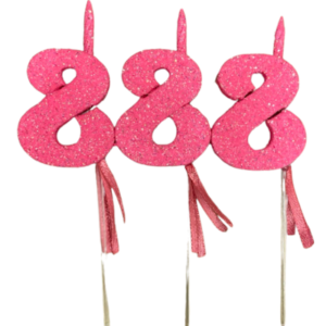 NUMEROS VELA CHICO TELGOPOR ROSA CHICLE 8 x3