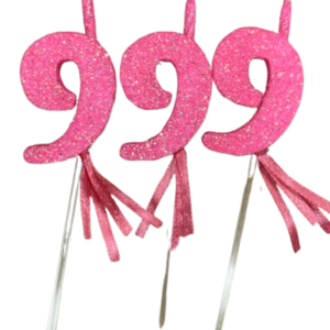 NUMEROS VELA CHICO TELGOPOR ROSA CHICLE 9 x3