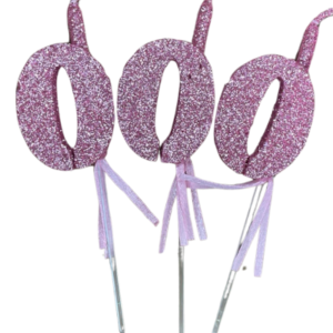 NUMEROS VELA CHICO TELGOPOR ROSA GOLD 0 x3