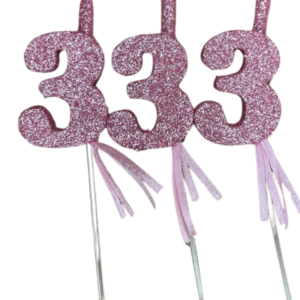NUMEROS VELA CHICO TELGOPOR ROSA GOLD 3 x3