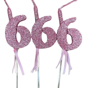 NUMEROS VELA CHICO TELGOPOR ROSA GOLD 6 x3