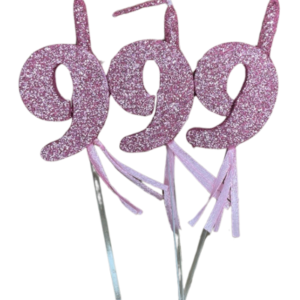 NUMEROS VELA CHICO TELGOPOR ROSA GOLD 9 x3