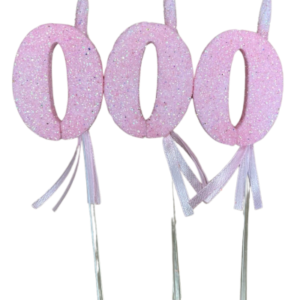 NUMEROS VELA CHICO TELGOPOR ROSA BEBE 0 x3