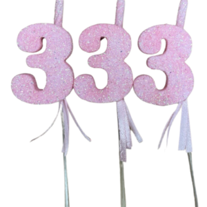 NUMEROS VELA CHICO TELGOPOR ROSA BEBE 3 x3