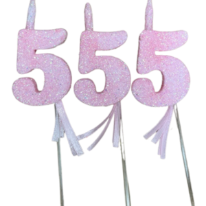 NUMEROS VELA CHICO TELGOPOR ROSA BEBE 5 x3