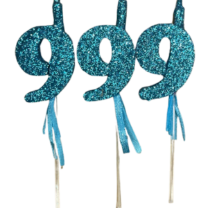 NUMEROS VELA CHICO TELGOPOR TURQUESA 9 x3