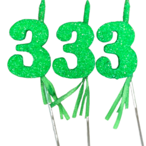 NUMEROS VELA CHICO TELGOPOR VERDE MANZANA 3 x3