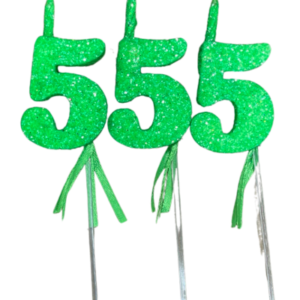 NUMEROS VELA CHICO TELGOPOR VERDE MANZANA 5 x3