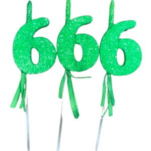 NUMEROS VELA CHICO TELGOPOR VERDE MANZANA 6 x3