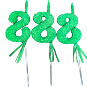 NUMEROS VELA CHICO TELGOPOR VERDE MANZANA 8 x3