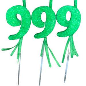 NUMEROS VELA CHICO TELGOPOR VERDE MANZANA 9 x3