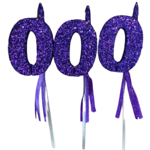 NUMEROS VELA CHICO TELGOPOR VIOLETA 0 x3