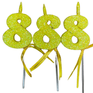 NUMEROS VELA CHICO TELGOPOR AMARILLO 8 x3