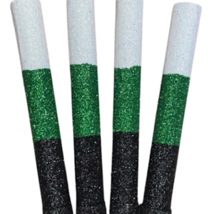 BENGALA TRICOLOR BLANCO, VERDE Y NEGRO x4