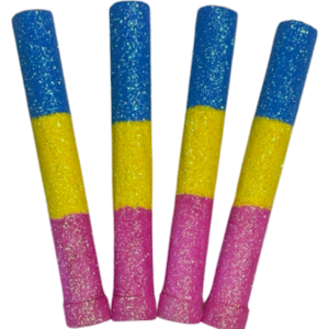 BENGALA TRICOLOR CELESTE, AMARILLO Y FUCSIA x4