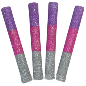 BENGALA TRICOLOR LILA, FUCSIA Y PLATA x4