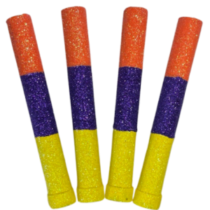 BENGALA TRICOLOR NARANJA, VIOLETA Y AMARILLO x4