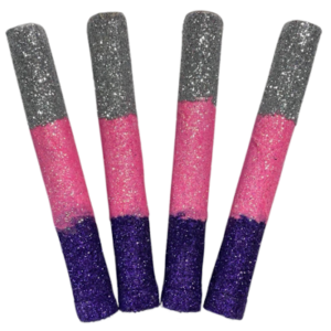 BENGALA TRICOLOR PLATA, ROSA Y VIOLETA x4