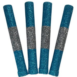 BENGALA TRICOLOR PLATA Y TURQUESA x4