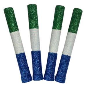 BENGALA TRICOLOR VERDE, BLANCO Y AZUL x4