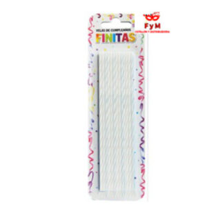 VELAS FINITAS 17cm TORNEADAS BLANCAS - Blister x 24 u