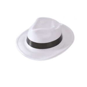 SOMBRERO PLASTICO GANGSTER BLANCO