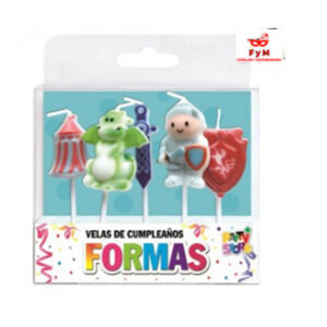 VELAS FORMAS - SET CABALLERO MEDIEVAL X 5 PIEZAS