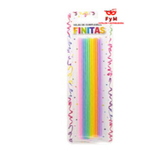 VELAS FINITAS 17cm NEON - Blister x 24 u