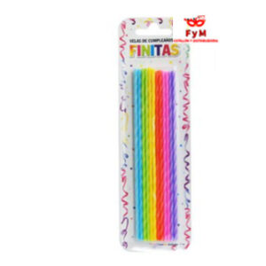 VELAS FINITAS 17cm MULTICOLOR - Blister x 24 u