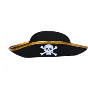 GORRO PIRATA BORDE DORADO