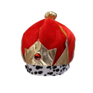 GORRO REY ROJO Y DORADO CON GEMA