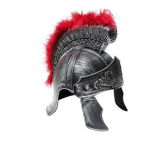 CASCO SOLDADO ROMANO CRESTA PLUMAS ROJAS