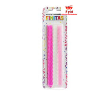 VELAS FINITAS 17cm COLORES NENAS - Blister x 24 u