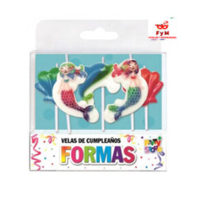 VELAS FORMAS - SET SIRENITAS X 5 PIEZAS