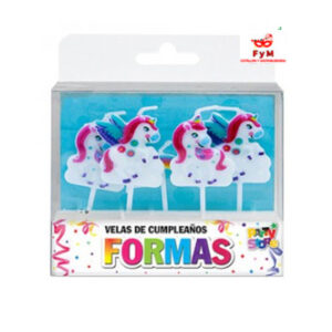 VELAS FORMAS - SET UNICORNIOS X 5 PIEZAS
