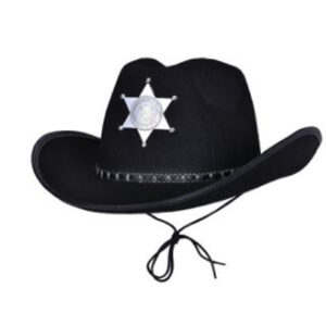 GORRO VAQUERO NEGRO SHERIFF/COWBOY